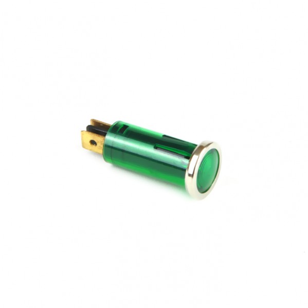 Warning Lamp chrome bezel green