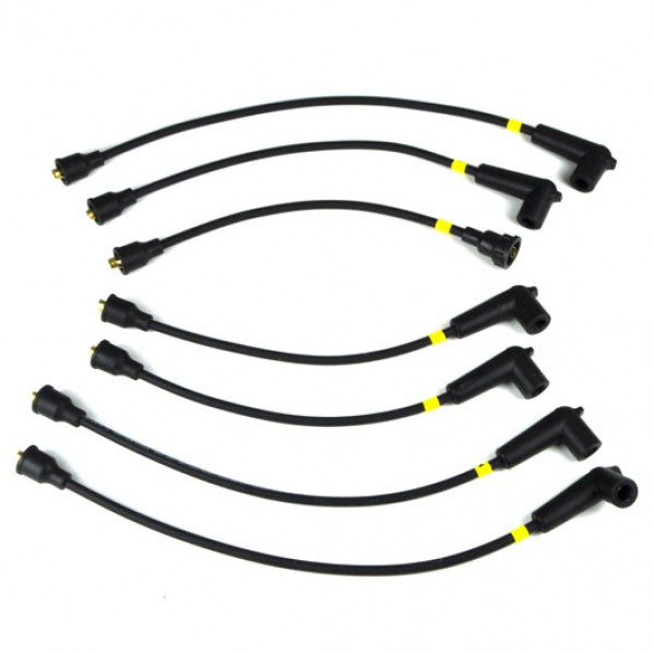 Silicone Plug Lead Set 6 Cyl with Tacho - Black