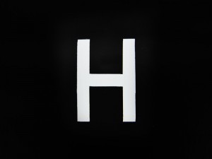 2_1/2 Number Plate Letter H
