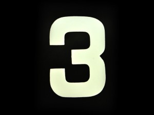 3 Number Plate Digit 3(white)