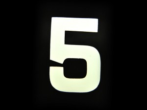 3 Number Plate Digit 5(white)