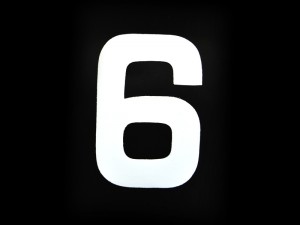 3 Number Plate Digit 6(white)