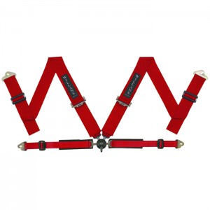 Red FIA Harness 6 point Ali adjusters 2 lap 3 shoulder